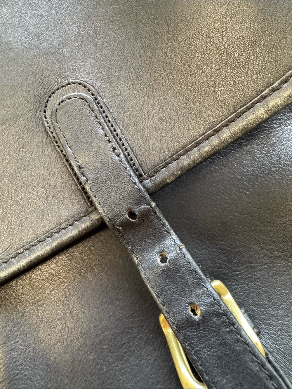 VINTAGE COACH BLACK LEATHER BUCKLE CLOSURE BRIEFCASE - Picture 12 of 14